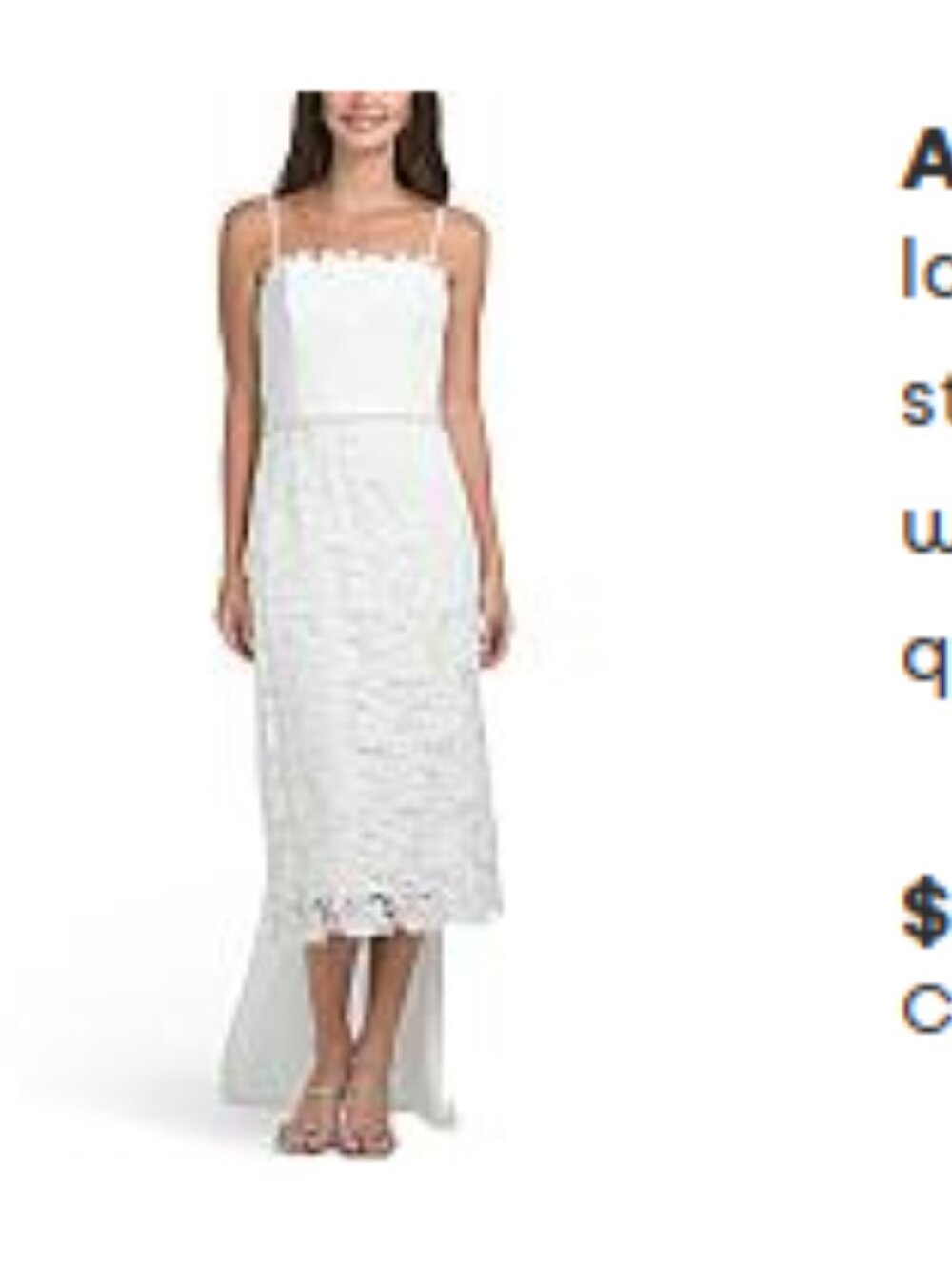 AMSALE WHITE LACE BOW DRESS